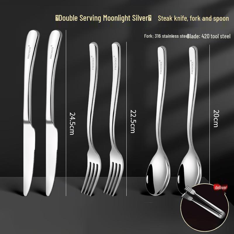 Qiwei Stainless Steel Western Dinnerware Set