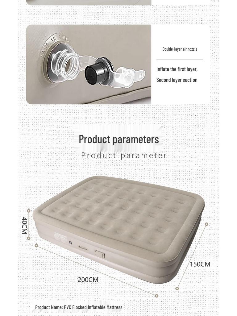 Thickened Double Self-Inflating Air Mattress for Home, Camping & Leisure