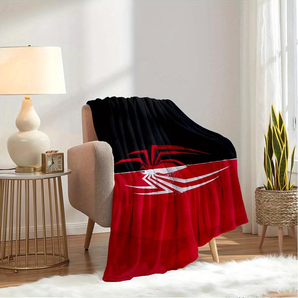 1pc flannel spiderman pattern small bed blanket, suitable for sofa blanket, unique design gift, home decoration essential,