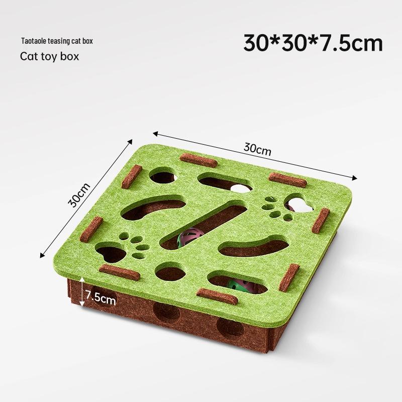 Cat Puzzle Box: Self-Play Boredom Relief Toy with Maze, Bell Ball, and Digging Holes