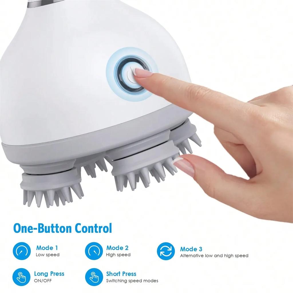 Elektrischer Kopfhaut-Massagegerät, mit Knet- und Massageknoten, zur Druckentspannung und Tiefenreinigung der Kopfhaut