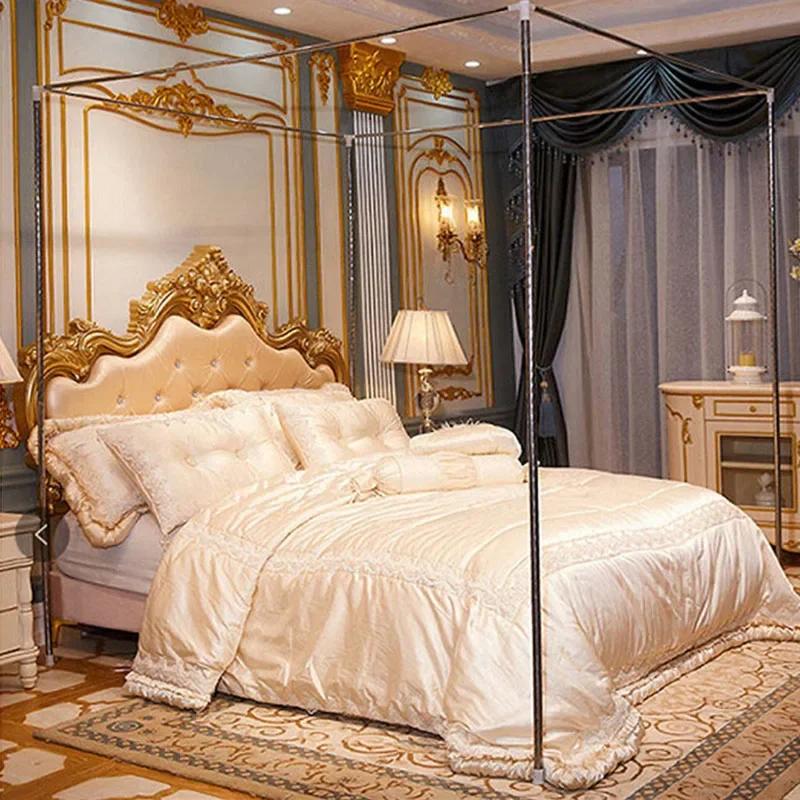 Zipper Lace Mosquito Net with Stainless Steel Bracket Romantic Queen Bed Nets Anti Insect Mosquito Tent for Single Double Bed