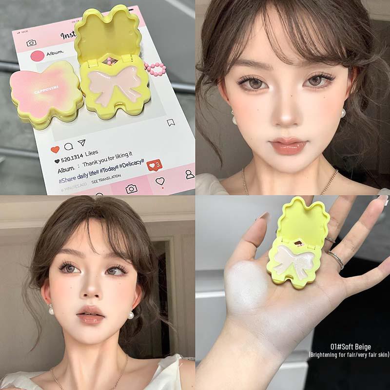 Cappuvini Light Face Butterfly Balm: Multi-Use Highlighter and Blush for a Natural Matte Look. Perfect for Students and Parties.