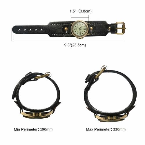 JewelryWe Antique-Style Wristwatch for Men and Women, Unisex, with a Dial-Style Frame, Retro Style, Stylish Leather and Alloy Design, Perfect for Birt