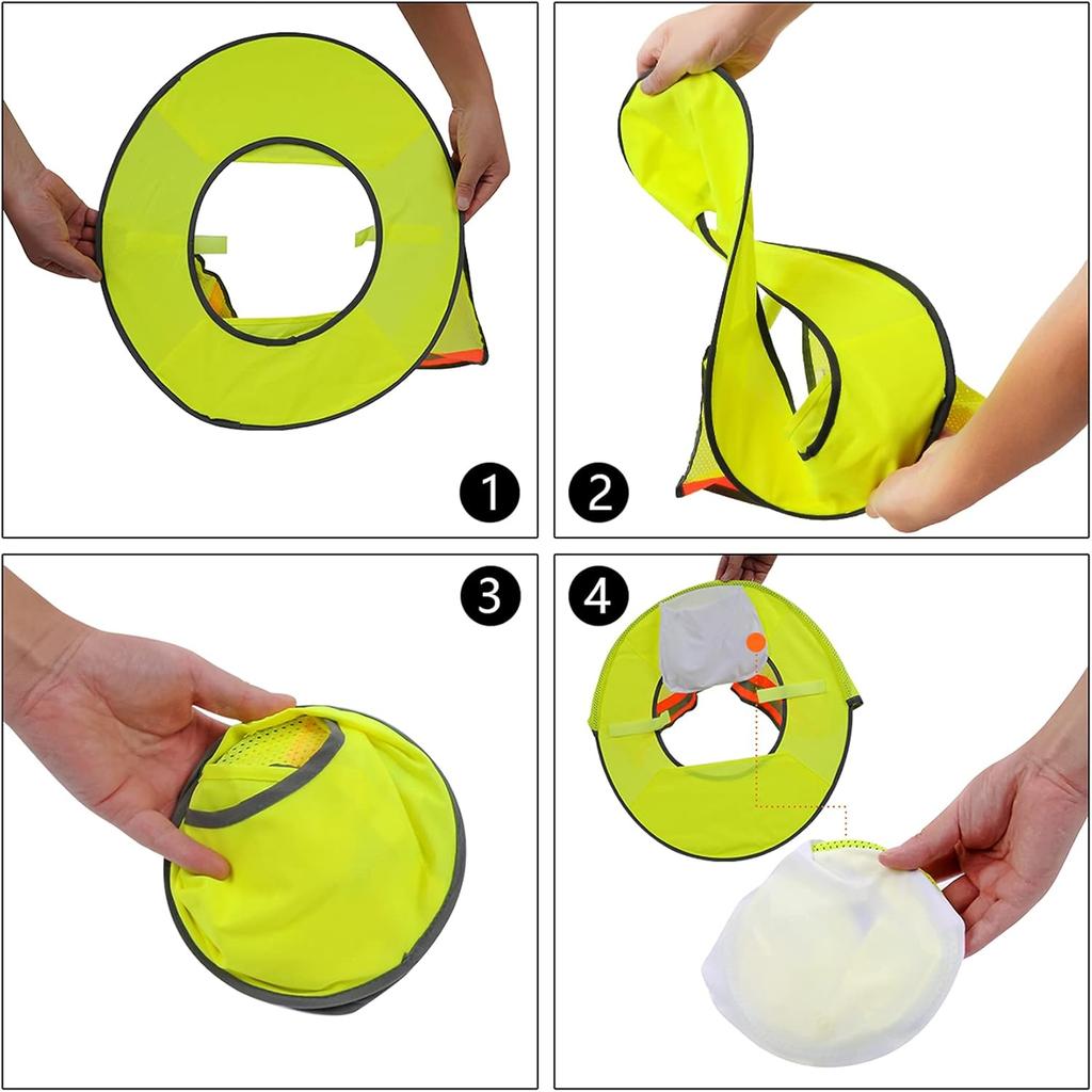 4 Pack Hard Hat Sun Shade - Full Brim Mesh Sun Shield with Reflective Strip Visor