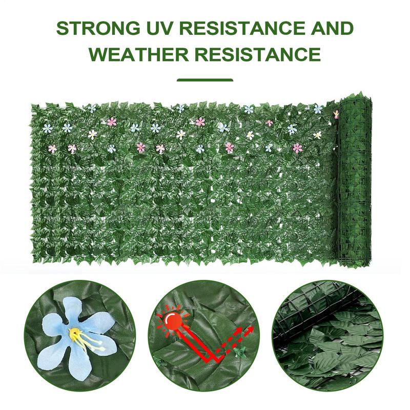 Ivy Fence Privacy Screen 3.3x10 Ft Artificial Hedges Panels UV-Protected Breathable Privacy Fence For Poolside Garden Backdrop