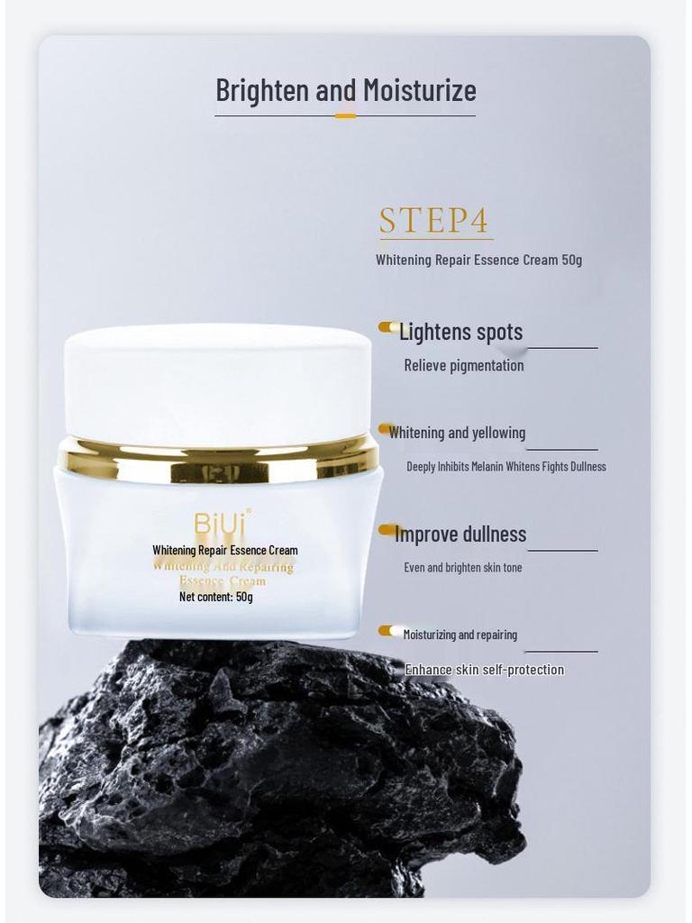 BiUi Aufhellungs- und Fleckenaufhellungsset: Feuchtigkeitsspendend, pflegend, gegen Vergilbung, Anti-Aging-Reparatur mit Wasser und Lotion.