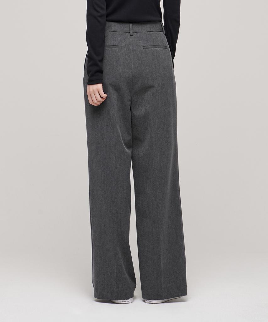 MUSINSA STANDARD WOMAN Women'S High-Waisted Wide Hidden Banding Slacks [Medium Gray]