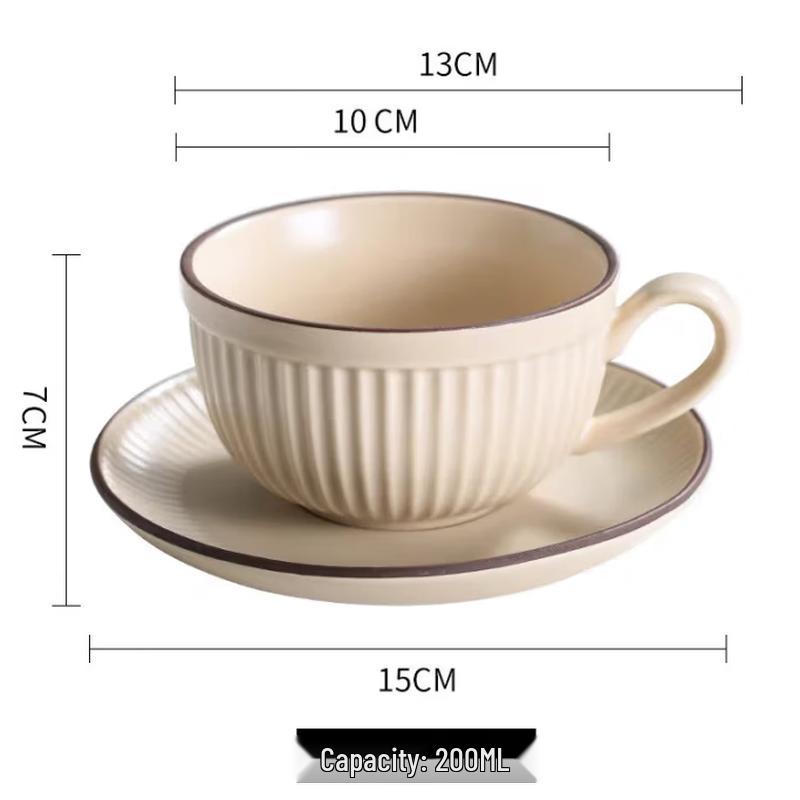 Ceramic Coffee Cup and Saucer Set