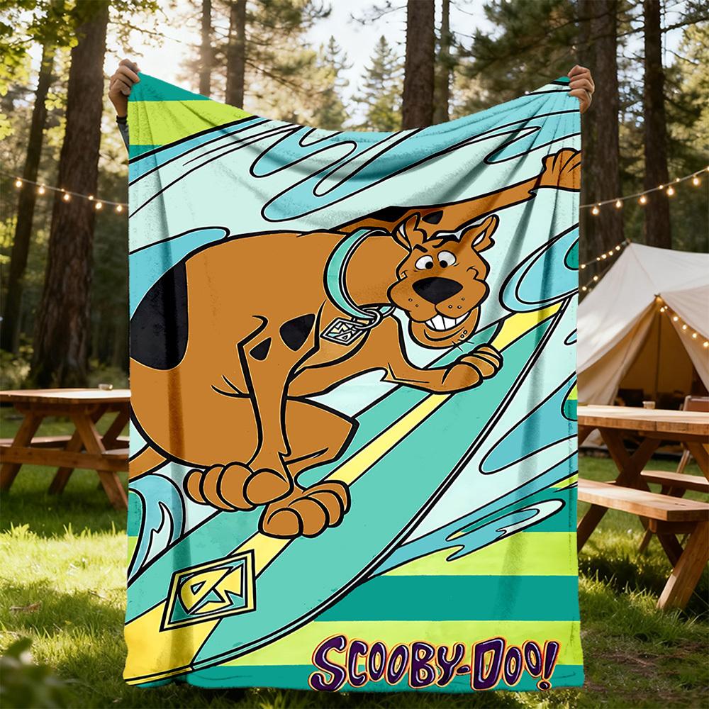 1 Pieza Manta de Exterior Scooby Doo Franela Ligera, Suave y Cálida, Uso en Todas las Estaciones para Sofá