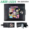 K-Pop Demon Hunters Wallet Black Soft Leather Snap Closure with Zipper Coin Pocket 1pcs