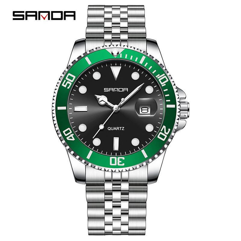 Sanda Vintage Men s Quartz Watch with Calendar, Luminous, Waterproof