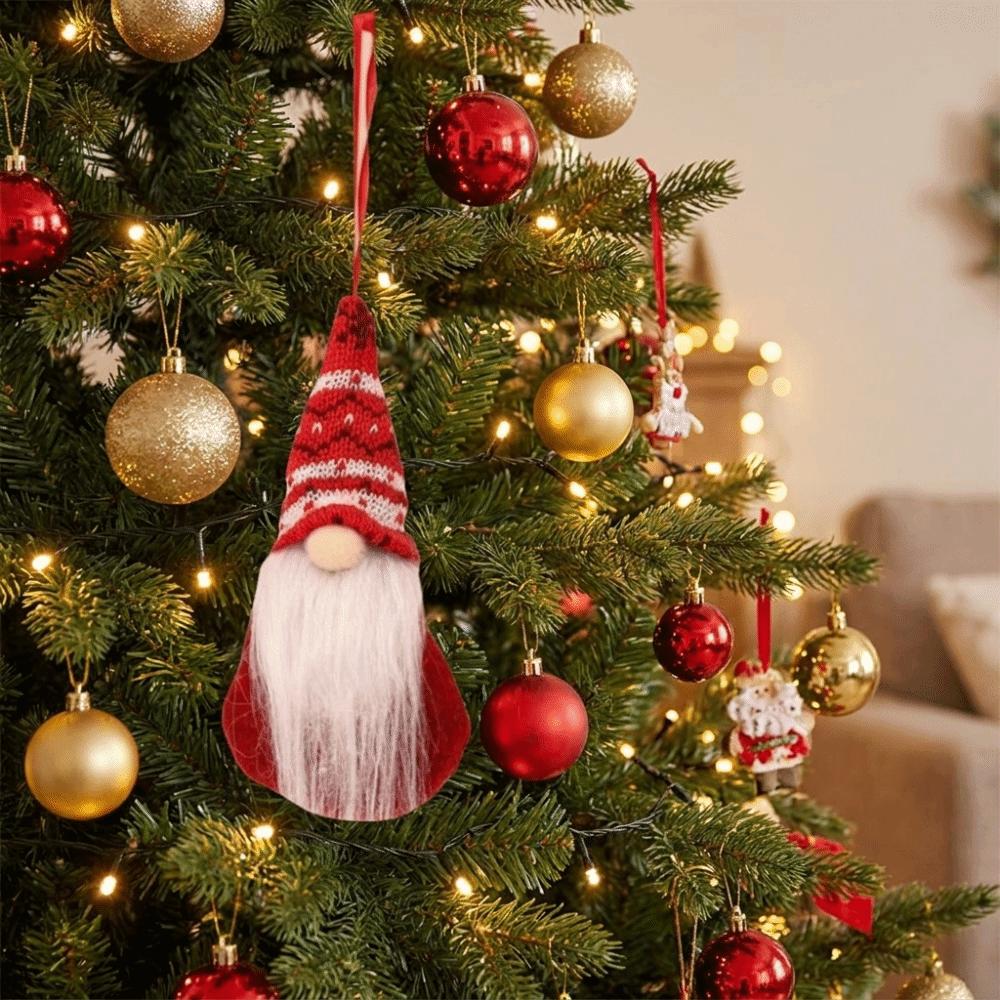 Plush Christmas Gnome Pendant Faceless Tomte Ornaments Unique Christmas Tree Hanging Doll New Year