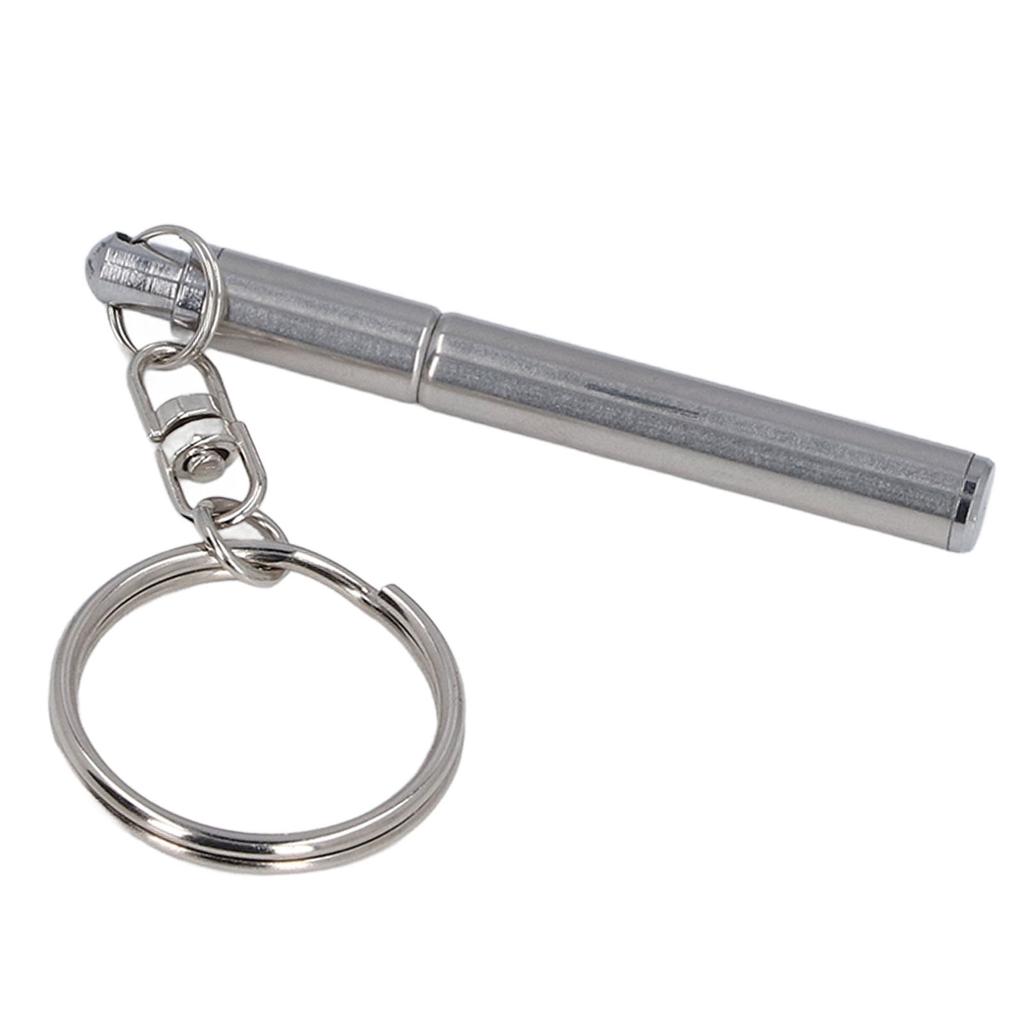 Stainless Steel Retractable Pocket Pen Simple Portable Metal Keychain Key Chain Gift