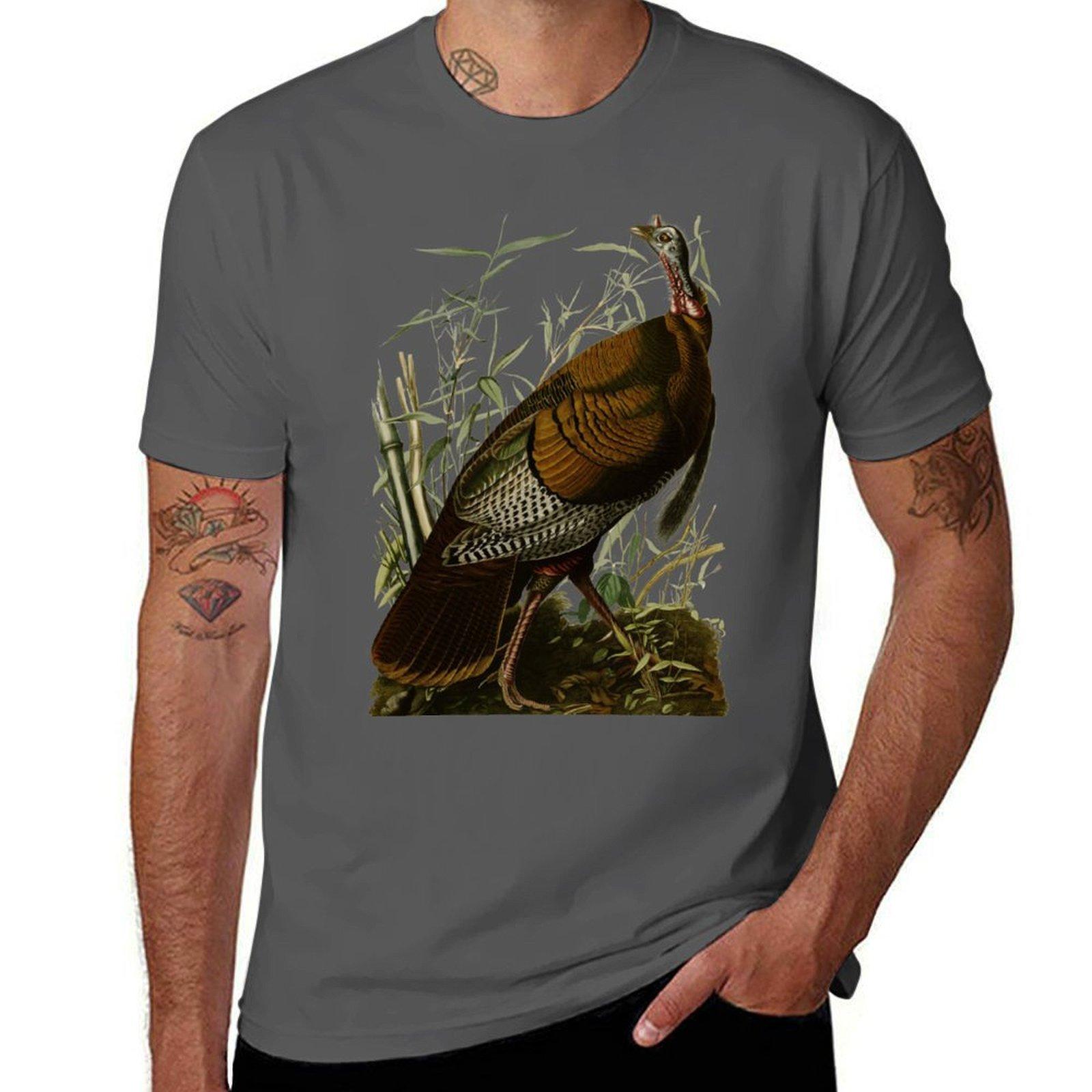 

Audubons Wild Turkey TShirt All Match Basic Short Sleeve Top 4XL