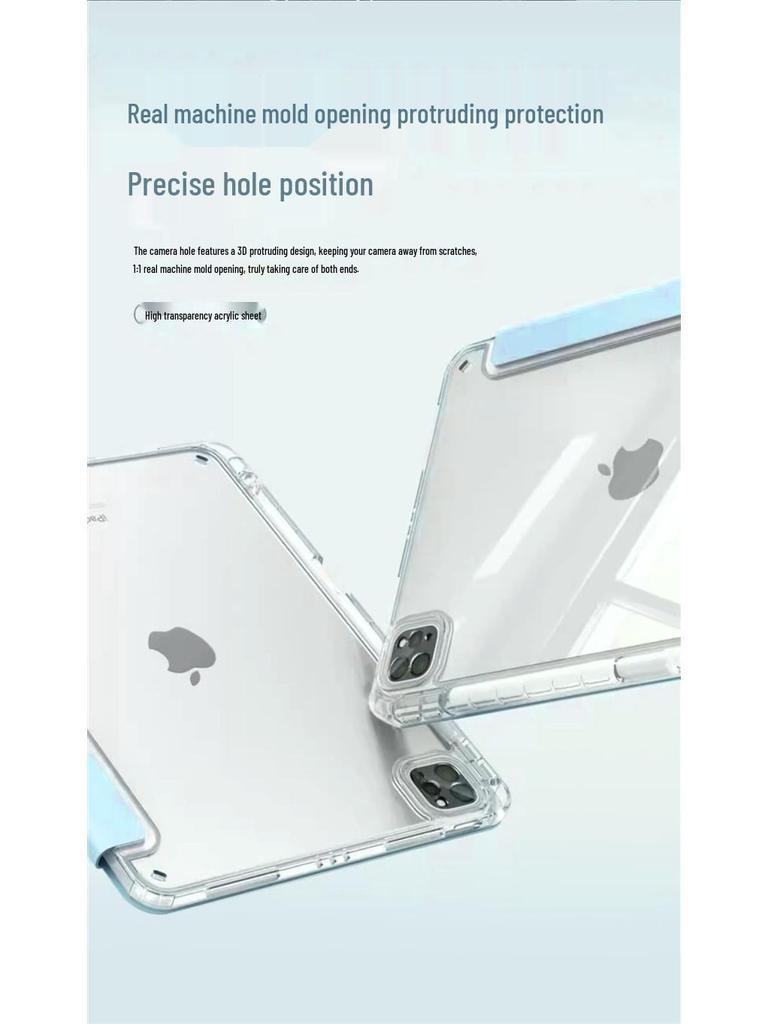 Samsung Galaxy Tab S9 Protective Case: 3+Y Fold, Transparent Acrylic, Full Coverage