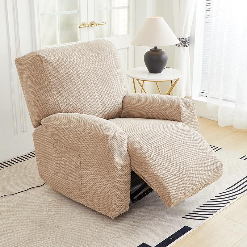 

1/2/3 Seater Recliner Sofa Cover Solid Color Cushion Cover Sofa Cover Lazy Chair Jacquard Waterproof Leaf Shapeed Sofa Covers 1pc 1 seater