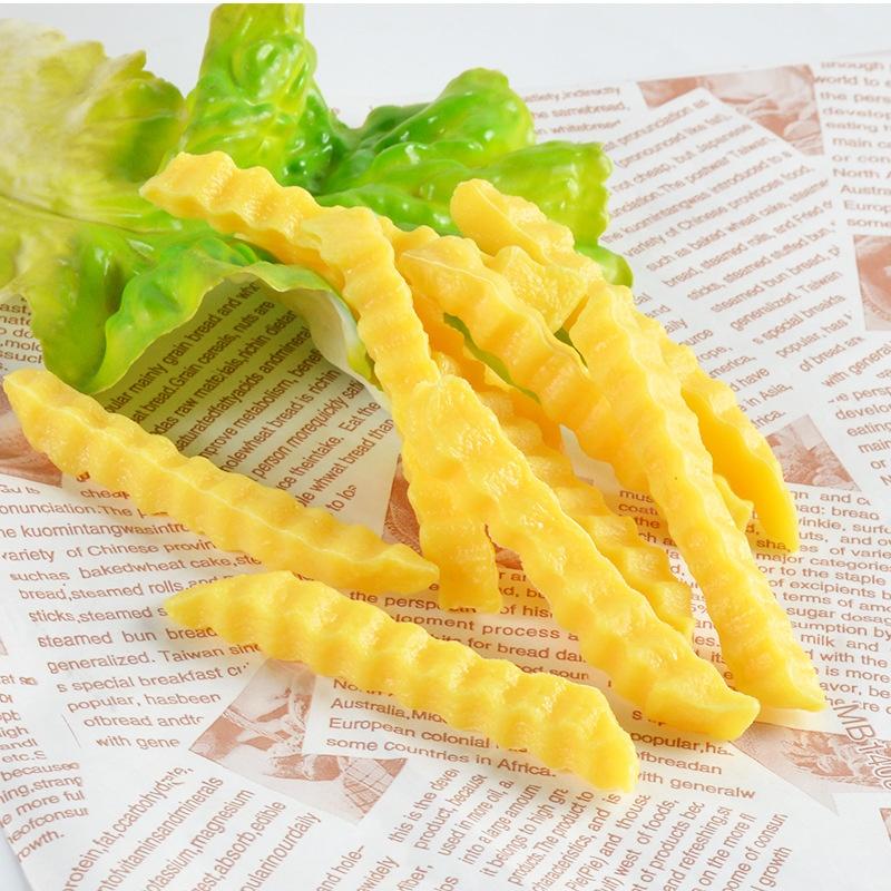10Pcs Simulation French Fries Wolf Tooth Fries Model Food Model Burger Shop Western Food Display Props Home Decor Fake Potato