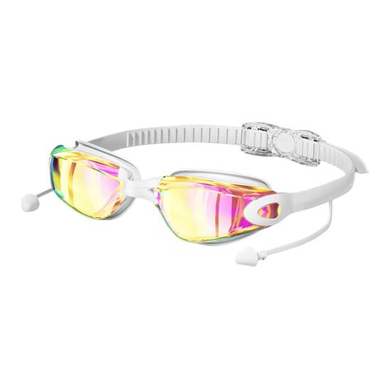 Gafas de Natación para Adultos con Tapones para los Oídos Impermeables Sin Fugas Antivaho Protección UV Lente Transparente Hombres Mujeres Gafas de Silicona Equipo de Buceo Snorkel