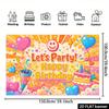2D Happy Birthday Backdrop Bright Cartoon Balloon Photo Background