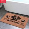 Cute Dachshund Front Door Mat Paw Print Plaid Welcome Carpet Decorative Floor Rug for Indoor Entrance Hallway Pet Lover Gift