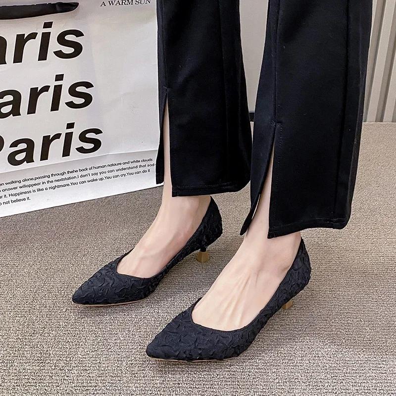 

Fashion Pointy Stiletto Heels Dress Party Women s Office Women s Shoes Fashion Simple Everything Solid Color Spring Zapatillas Mujer 34 чёрный