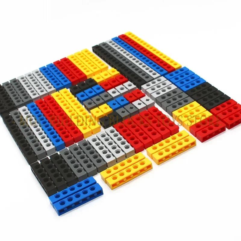 Technical Building Blocks Parts Bulk MOC Thick Bricks 6 Color Combination Accessories Studded Long Beams Robot Children Toys