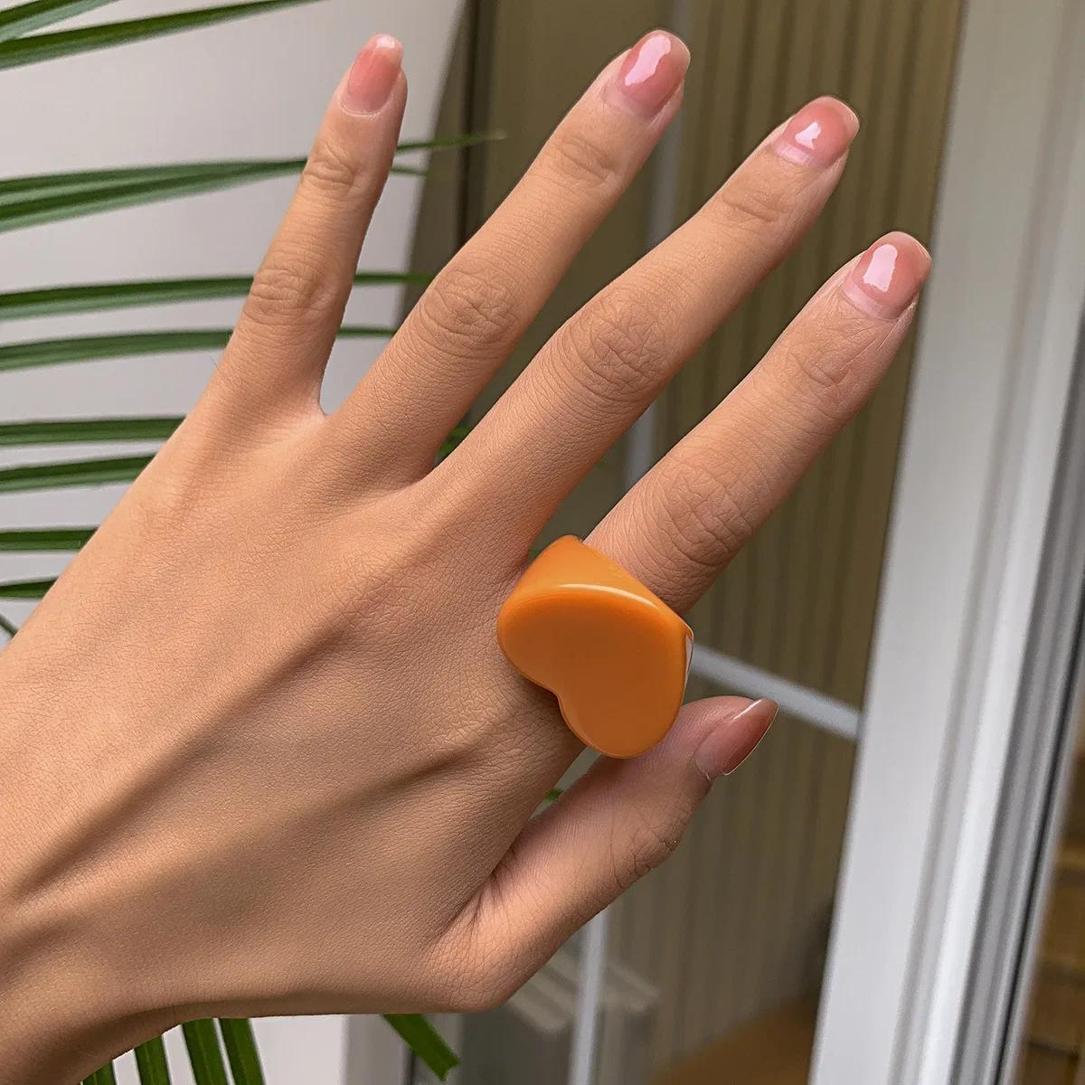 

Набор акриловых колец из смолы для женщин, девушек, с нерегулярным мраморным узором, разноцветные прозрачные кольца, ювелирные изделия, подарки