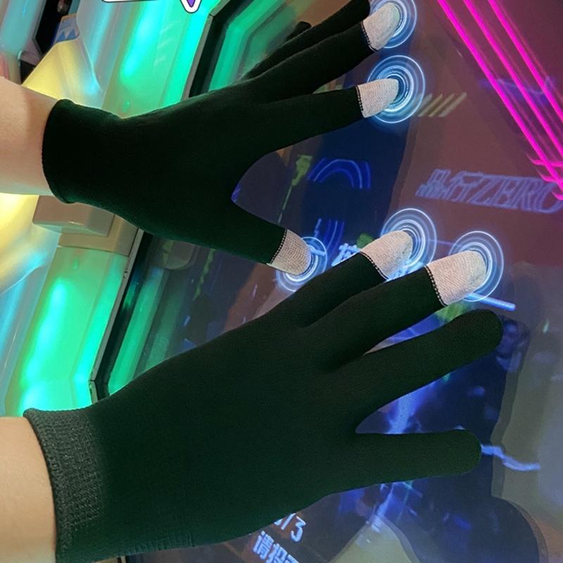 Ergonomic Breathable Sensitive Touch Display Gaming Gloves For Smartphones Lightweight Nylon Material All Hand Size 2pcs