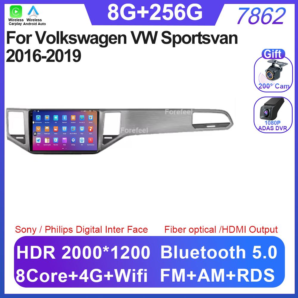Unitate Auto Android 14 Pentru Volkswagen VW Sportsvan 2016-2019 Radio Player Multimedia 5G WIFI Navigație GPS NU 2Din Carplay
