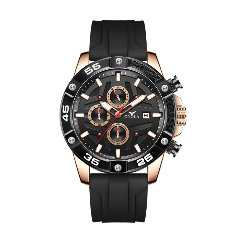 New Top Brand Fashion Men's Watch Large Dial Quartz Waterproof Tape Luminous Multifunctional Calendar Watch
