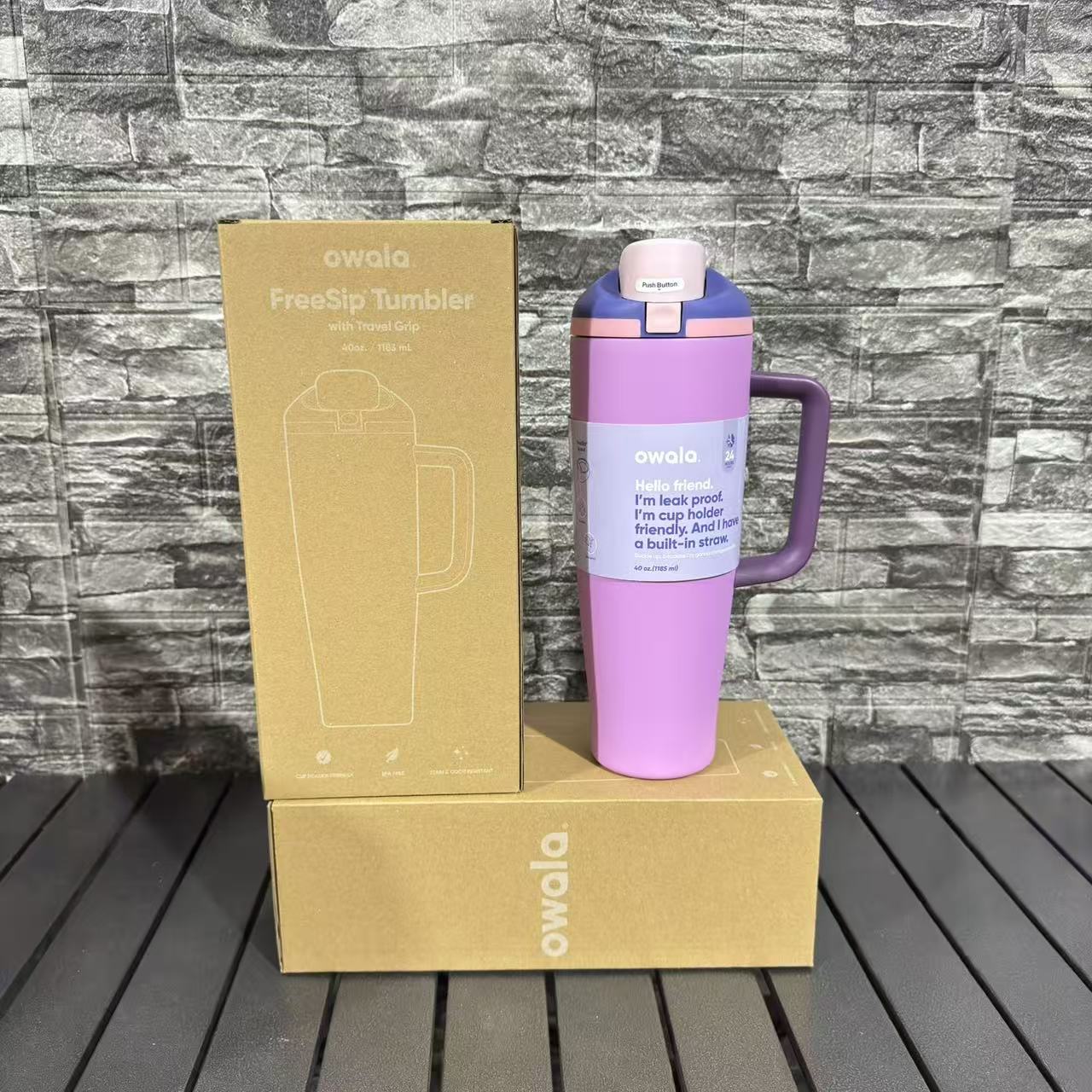 Owala same vacuum 304 stainless steel thermos cup outdoor portable straw sports water cup with handle large capacity new handle 40oz