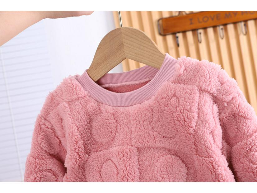 2023 Kids' Velvet Jacquard Long Sleeve Pajama Set - Warm Two-Piece