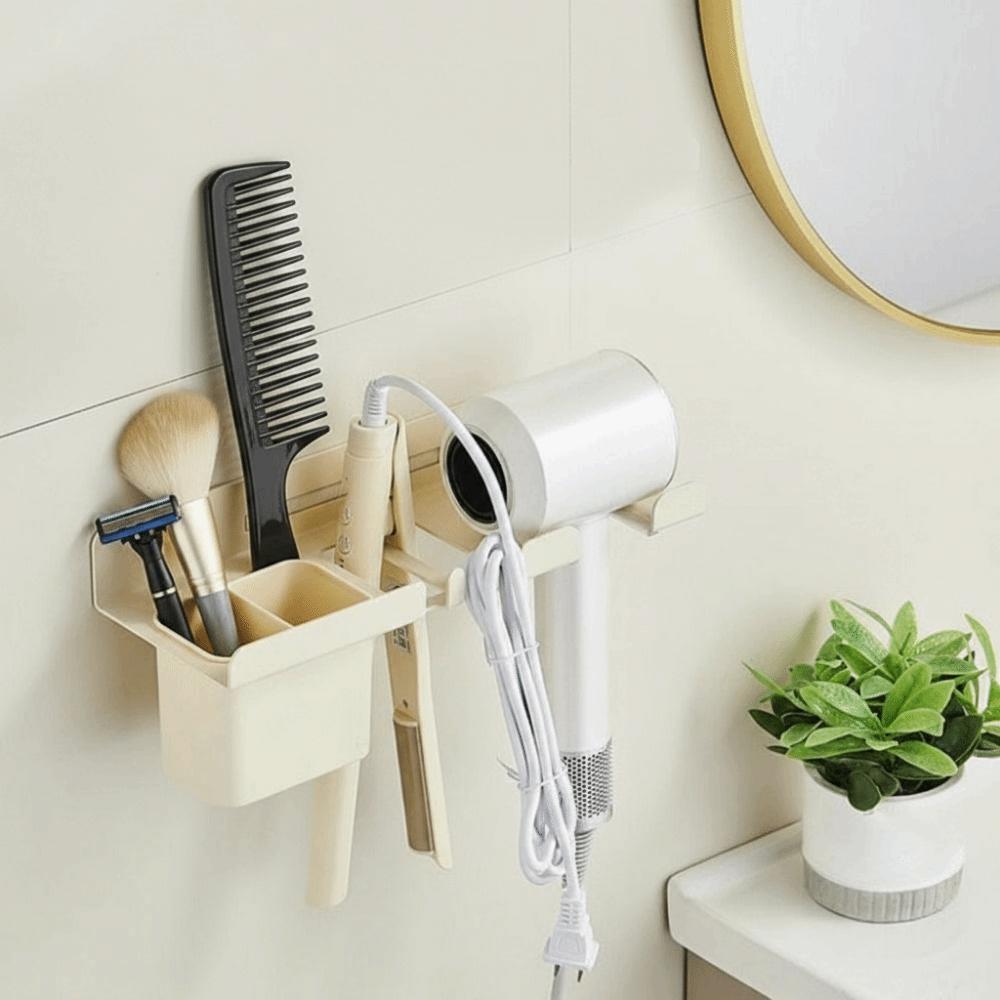 Space Saving Blow Dryer Hanger Wall Mounted Curling Iron Shelf Hair Dryer Holder  Comb