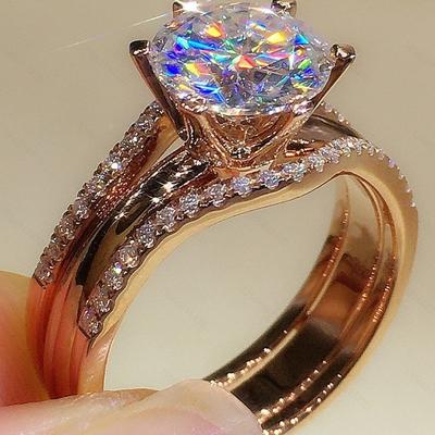Gorgeous Luxury Rings for Women Wedding Engagement Accessories Unique Female Ring Fashion Jewelry Gifts