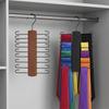 360° Rotating Wooden Tie Rack Space Saving Belt Storage Hanger Tie Storage Rack  Men