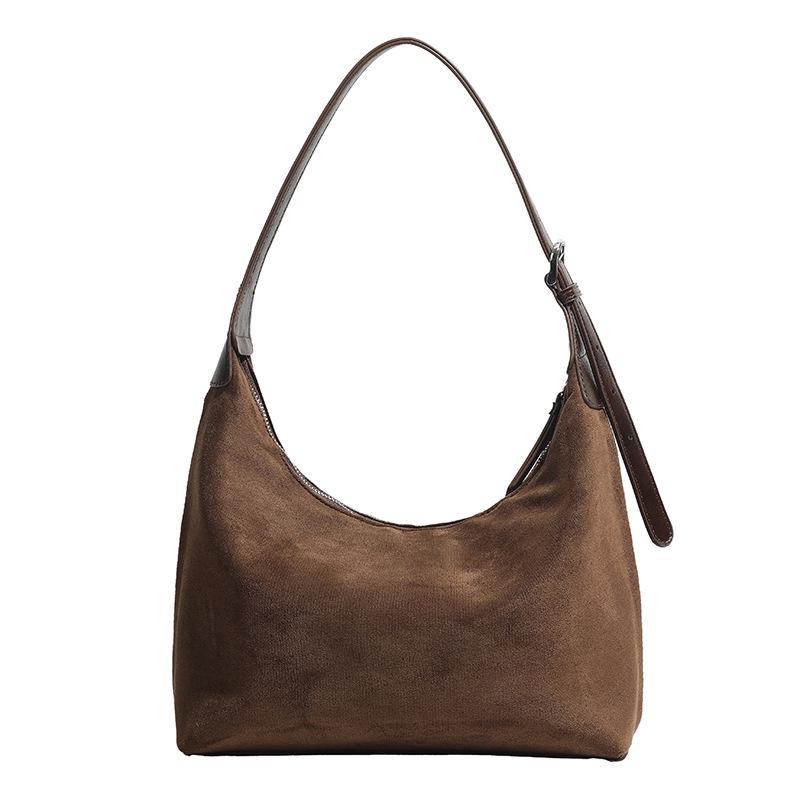 Women's Large Capacity Frosted Retro Shoulder & Crossbody Bucket Bag - Versatile for Autumn/Winter 2024