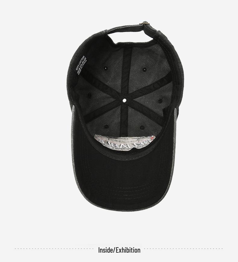 Trendige Herren-Baseballkappe im Vintage-Stil mit Stickerei: Europäische & Amerikanische Sonnenblende