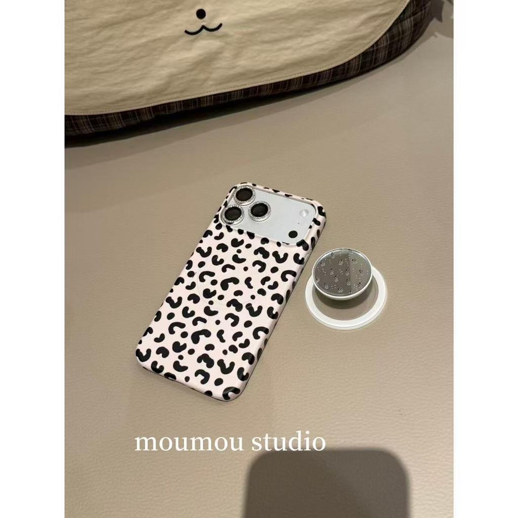 Simple Leopard Print Floral Magnetic Suction Bracket Is Suitable for Apple 17promax Mobile Phone Case 16 Protective Case 15 Anti-drop Case