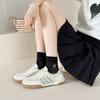 Ballet-style Bow Women's Socks, Summer Thin Mesh Breathable Mid-calf Socks, White Socks, Solid Color Boneless Socks