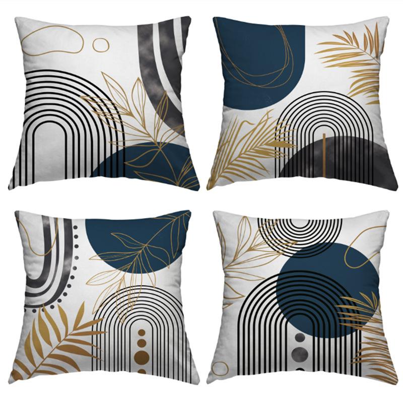 Modern Abstract Simple Pillowcase Golden Decorative Pillow Cushion Cover Household Products