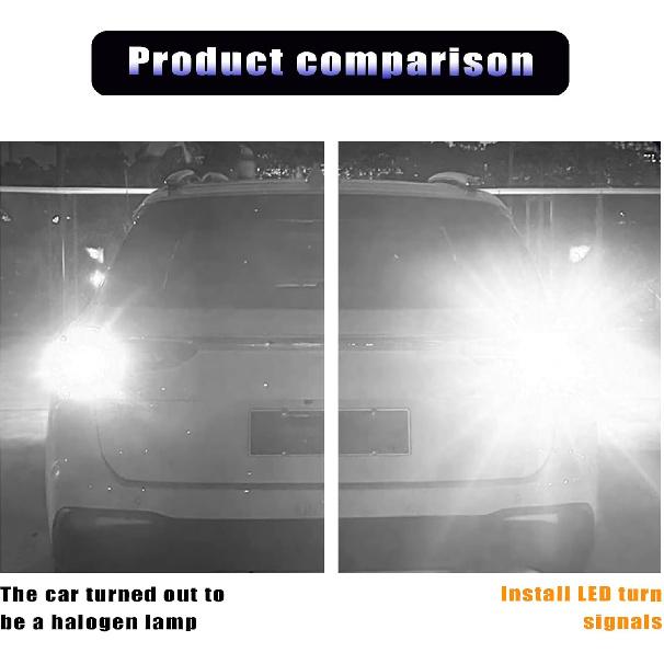 2 PCS Car 1156 LED Single Contact Turn Signal, BA15S 1141 1073 2396 7506 1003 3014-54SMD Super Bright Bulb, Tail Parking Light Reversing Light