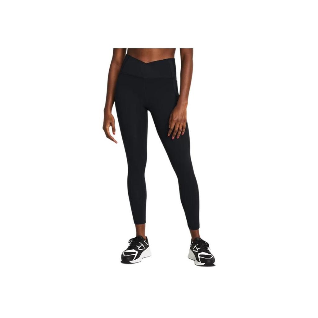 Under Armour UA Meridian Crossover Solid High-Waisted Slim Fit Leggings Women Leggings Black 1383604-001