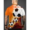 Herren Fußball Print T-Shirt Sportliches Kurzarm Rundhals T-Shirt für Sommer Outdoor Fitness Training Herrenbekleidung
