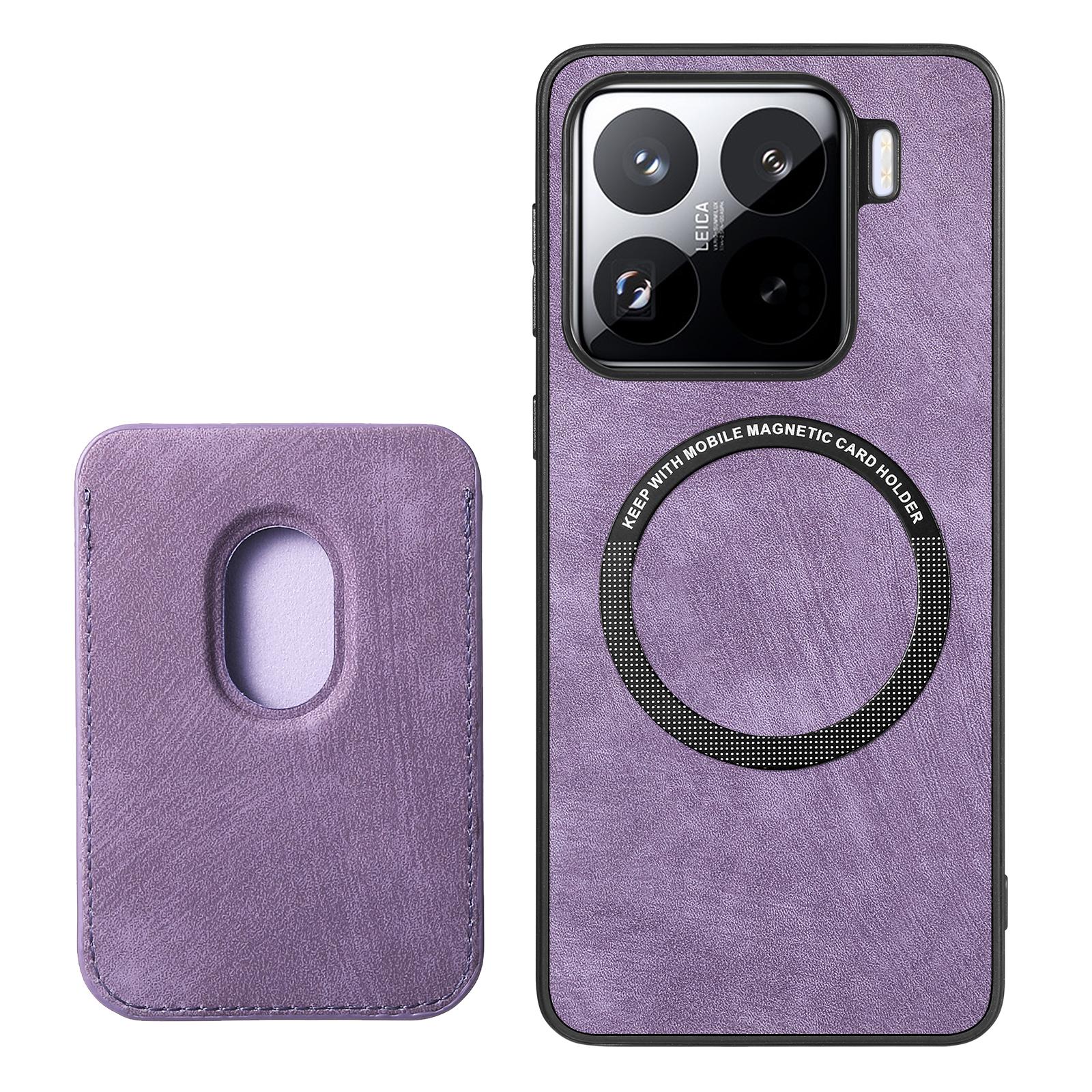 

For Xiaomi 15 Case Retro Leather+TPU Phone Cover with Detachable Card Slot Pink