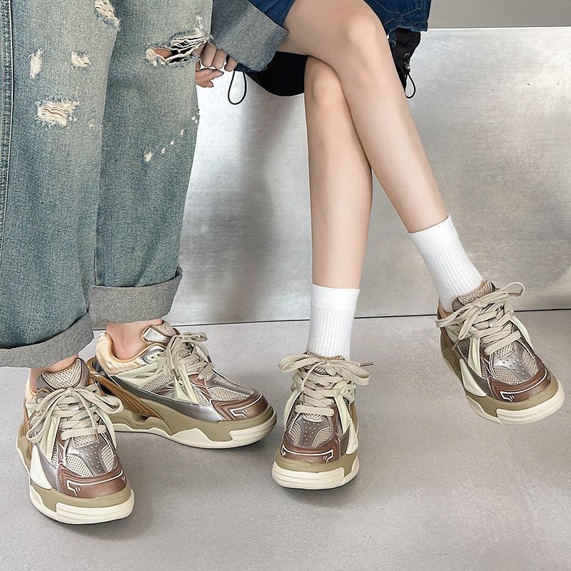 Summer New Thick-soled Heightening Retro Sports and Leisure Shoes for Women