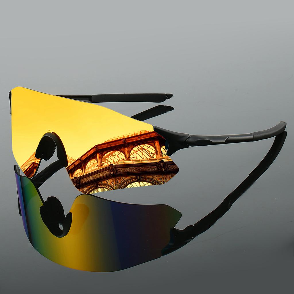 Wrapped Round Athletic Goggle Men Latest Rimless Mirror Outdoor Use Hiking UV Protection Glasses Trendy Punk Design Anti-UV Bicycle Shades