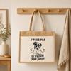 Sac cabas - PLANETEE - Collection « J'peux pas minimaliste » - Toile de jute et coton - 21 L (43×33×21 cm) - Illustration trait noir