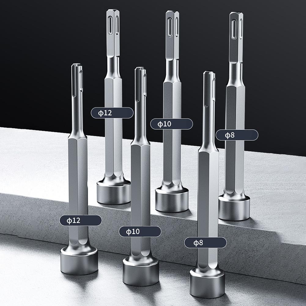 3 Piece Hex Socket Hammer Bit Set for For Rotary Hammer and Chisel Use Bolt Removal with Square Shank Alloy Steel Construction