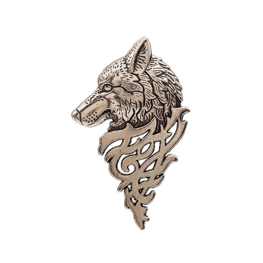 Men's Retro Wolf Head Lapel Pin Brooch - European and American Style Fashion Accessory